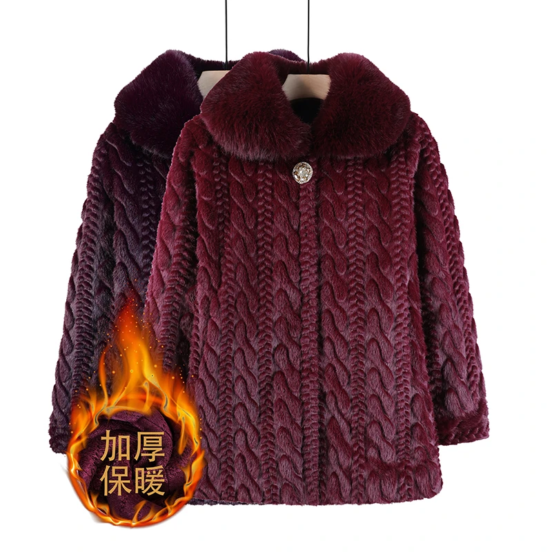 奶奶冬装大码新款中长款棉服老年人女装妈妈装老太太保暖棉袄外套