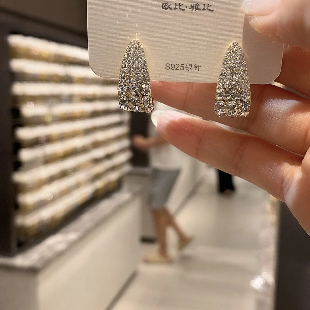 铜合金925银合成立方氧化锆锆石水滴金色