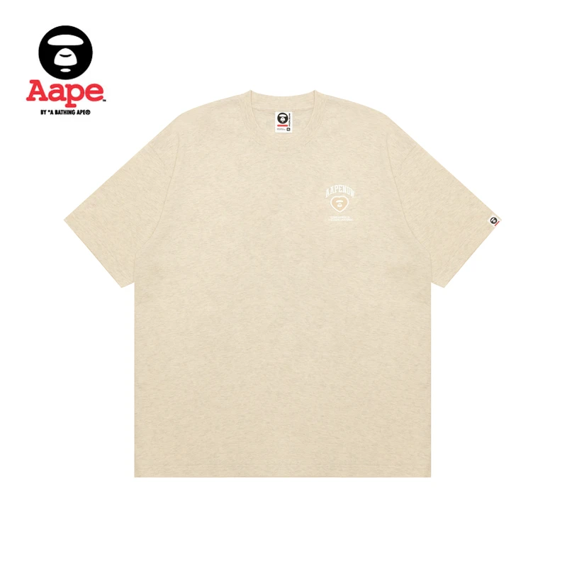 Aape爱心猿人徽章字母刺绣简约潮流宽松短袖T恤1600XAO