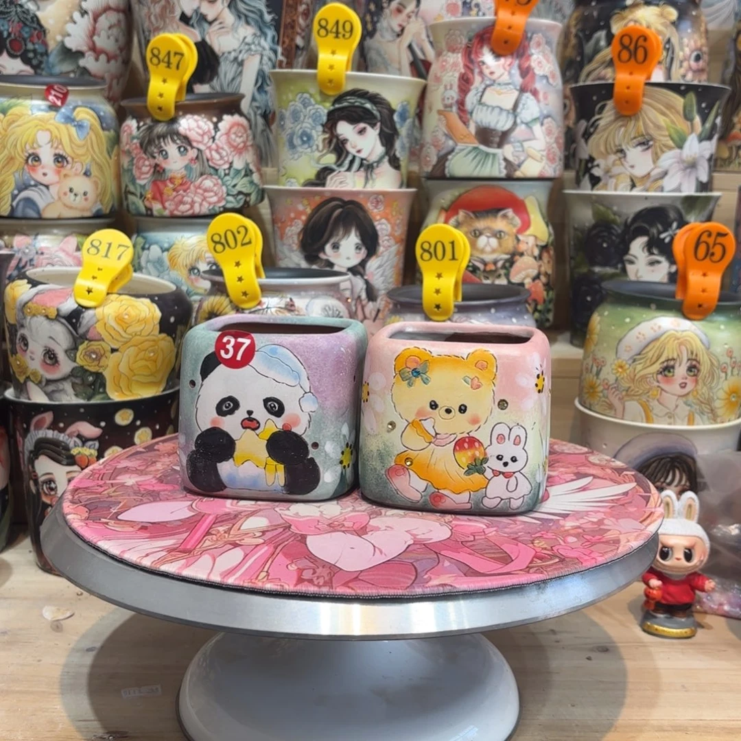 景德镇手绘花盆陶瓷7/8