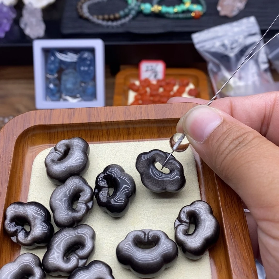 水晶珠宝半成品未镶嵌银曜如意