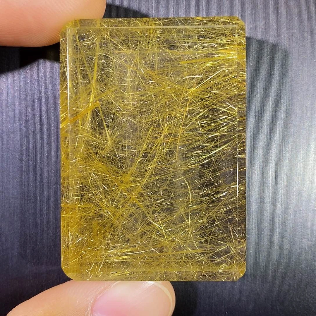 水晶未镶嵌颈饰天然净体金发晶无事牌吊坠
