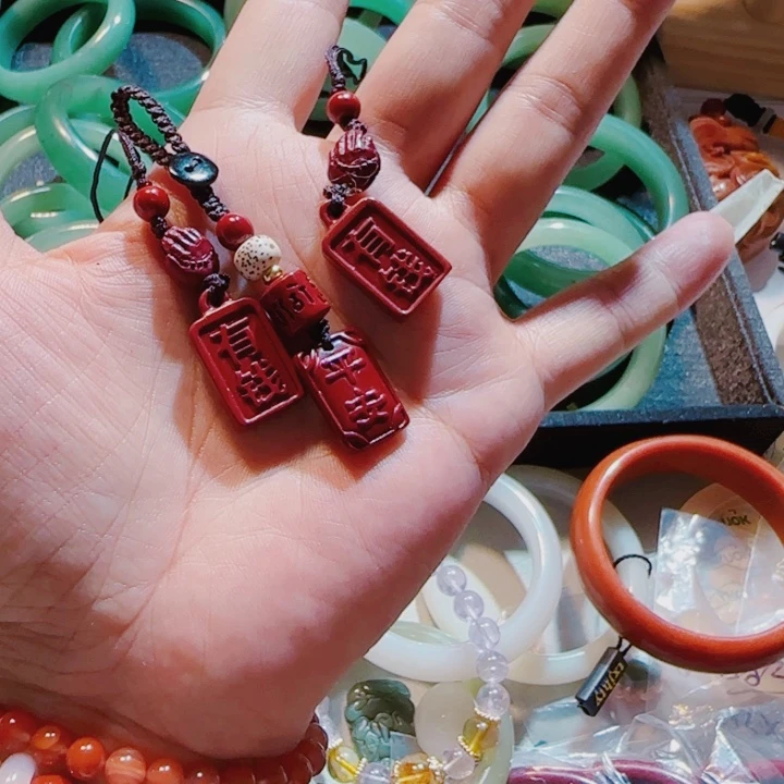 紫砂有钱手机小坠一组三个