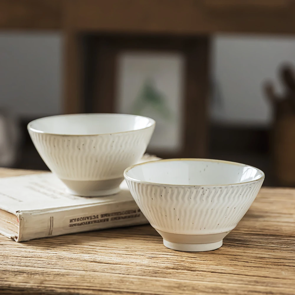 复古轻奢陶瓷碗家用高颜值餐具一人食米饭碗喝汤碗早餐粥碗酸奶碗