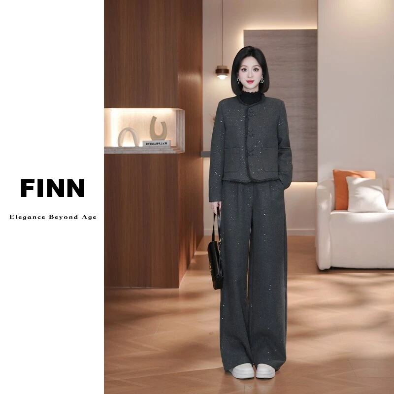 小香风套装女2025秋冬爆款高级感洋气减龄显瘦两件套