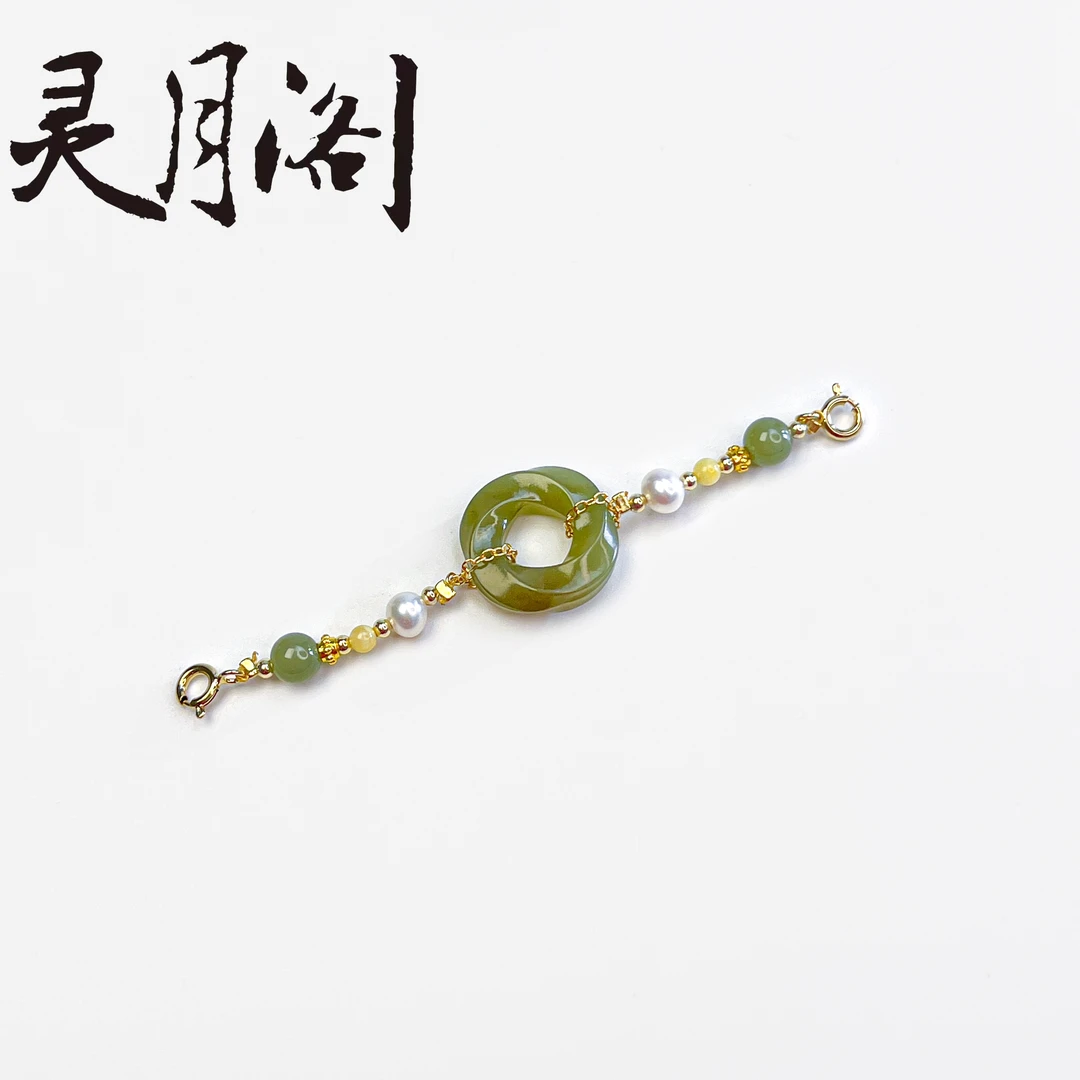 天然和田玉吊坠甜甜圈碧岫挂件OAm多样性发其一 FYG-C313