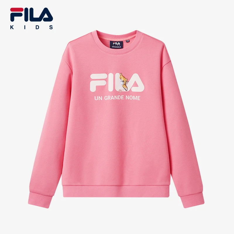 【抗菌除螨】保暖斐乐儿童2025冬季小猫经典LOGO字母时尚秋季卫衣