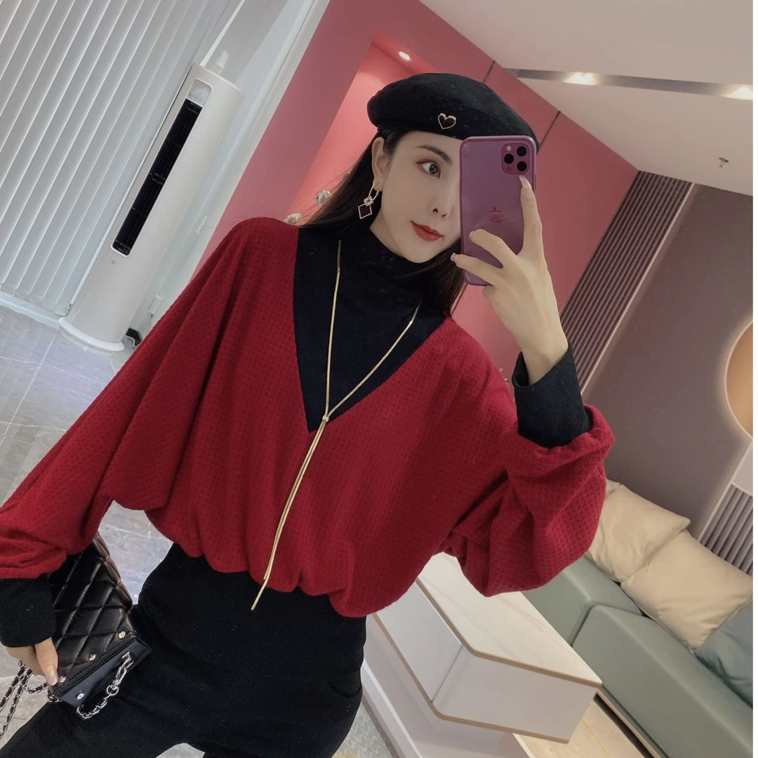 【橦颜推荐】堆堆领华夫格毛衣1152