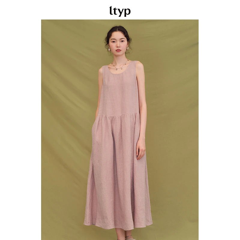 ltyp 3.1 21支进口精梳麻背心连衣裙 极简文艺T101251001