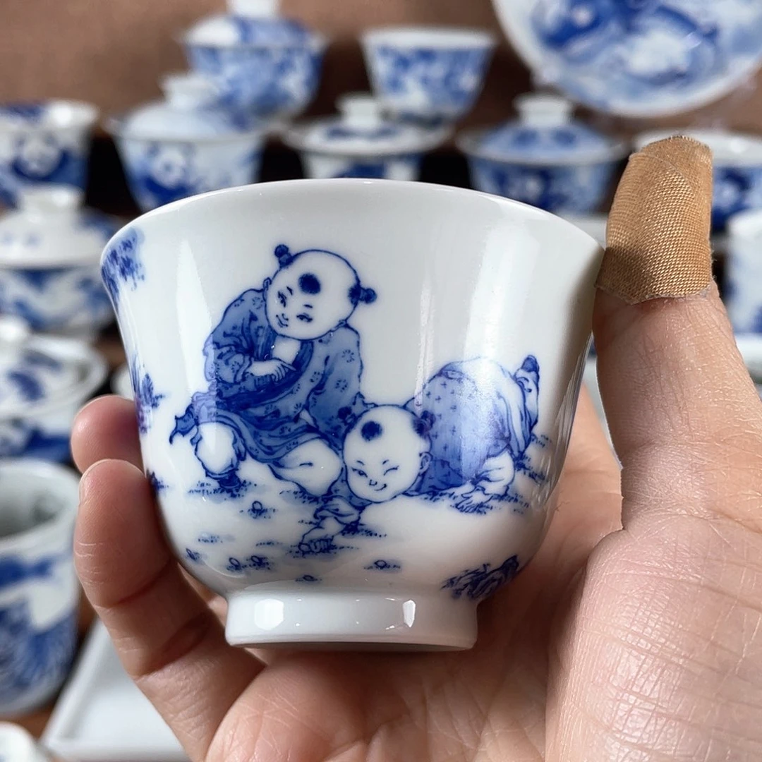 泥藝瓷梦童子弹珠杯