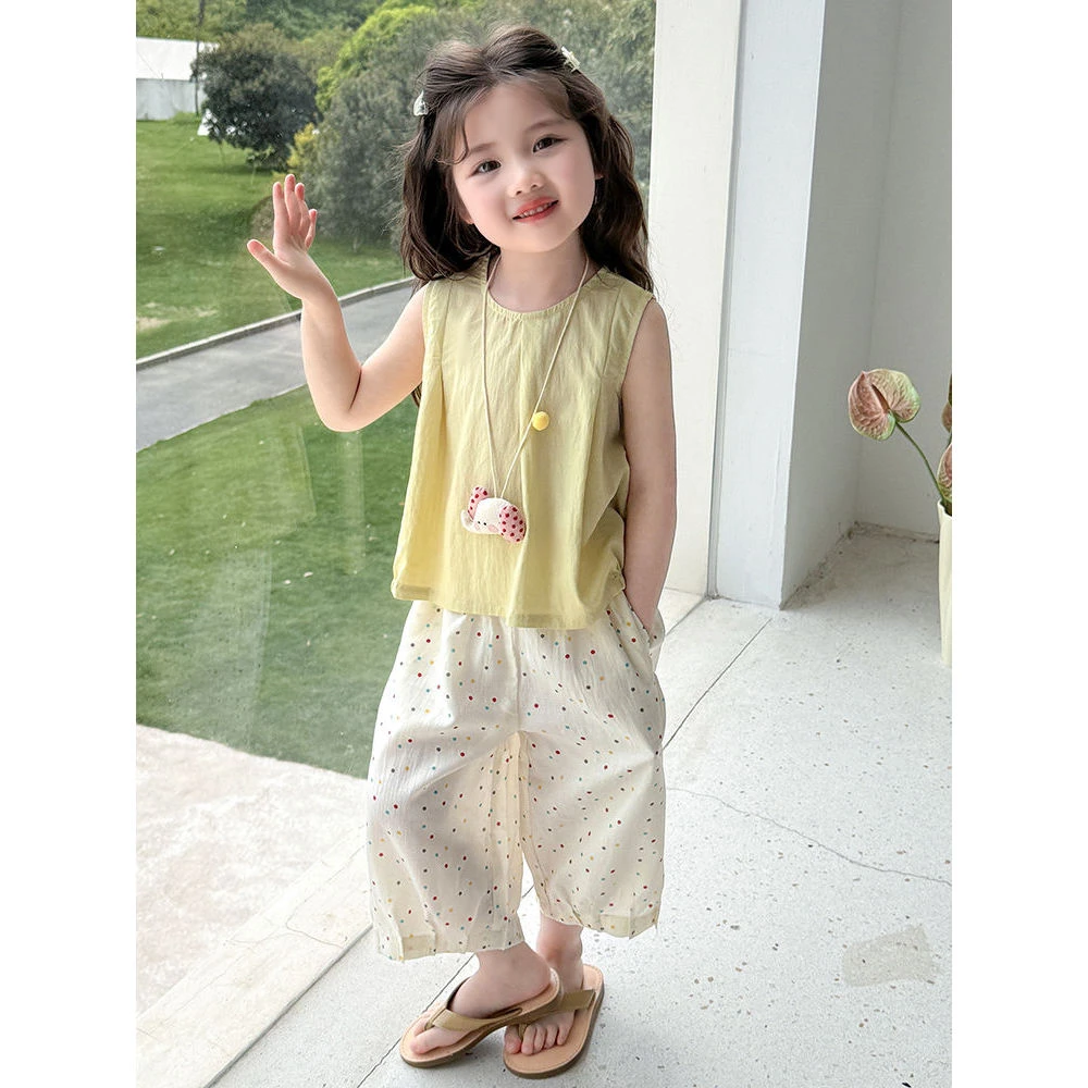 儿童装女童夏季背心套装2025新款小女孩夏日超好看洋气时髦两件套