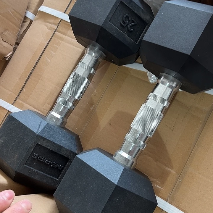 全新六角实心铁哑铃10公斤一对