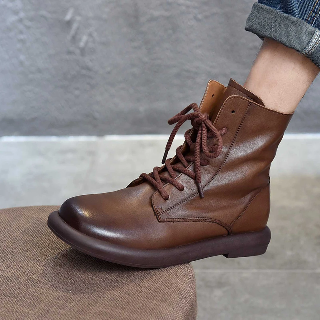 马丁靴男士~头层牛皮复古英伦风高帮鞋软底百搭气质短靴秋冬款鞋