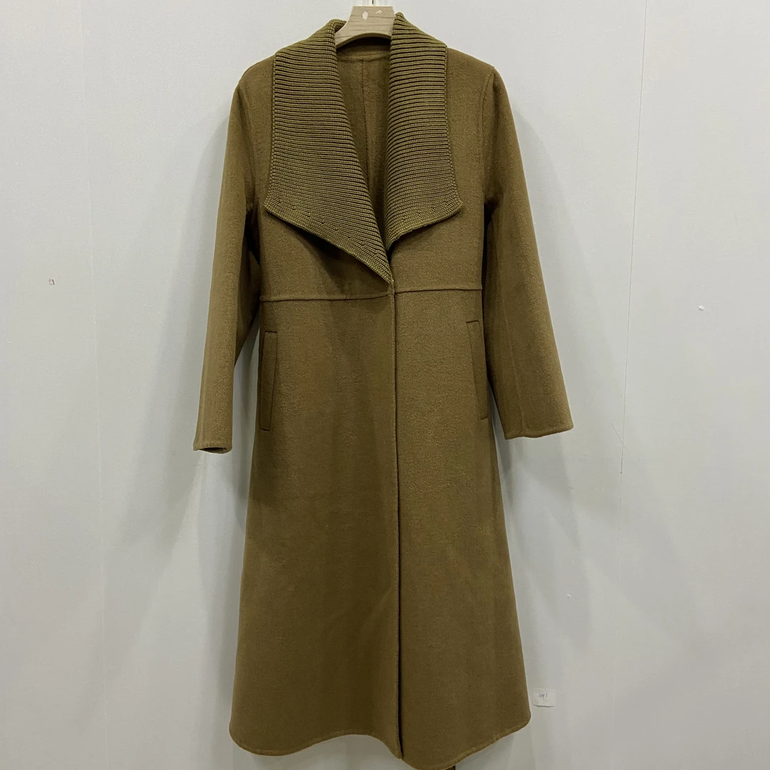 DY001时尚翻领宽松气质款咖色大衣LD