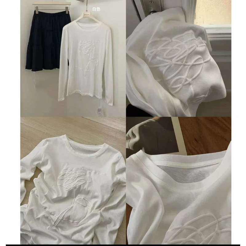 【立体小花】 春夏季微透弹力修身百搭防晒长袖上衣★