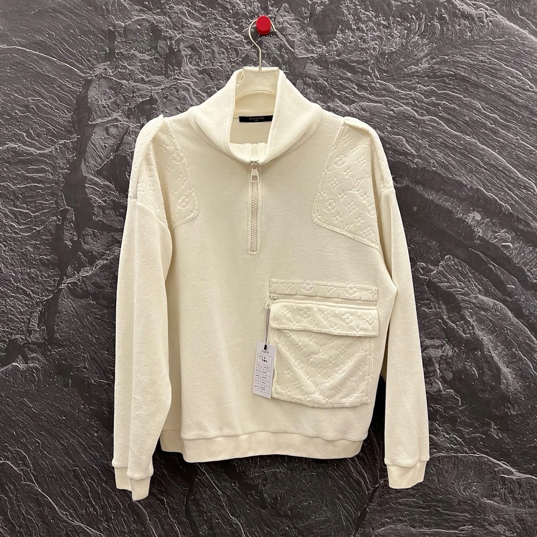 99新 LouisVuitton/路易威登 浮雕半拉链卫衣 尺码M衣长69 10574