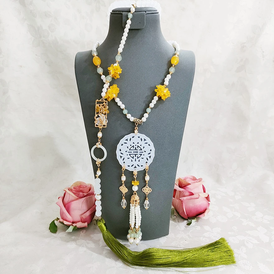 铜合金项链 民族风夸张项链波西米亚风复古纯手工流苏首饰611