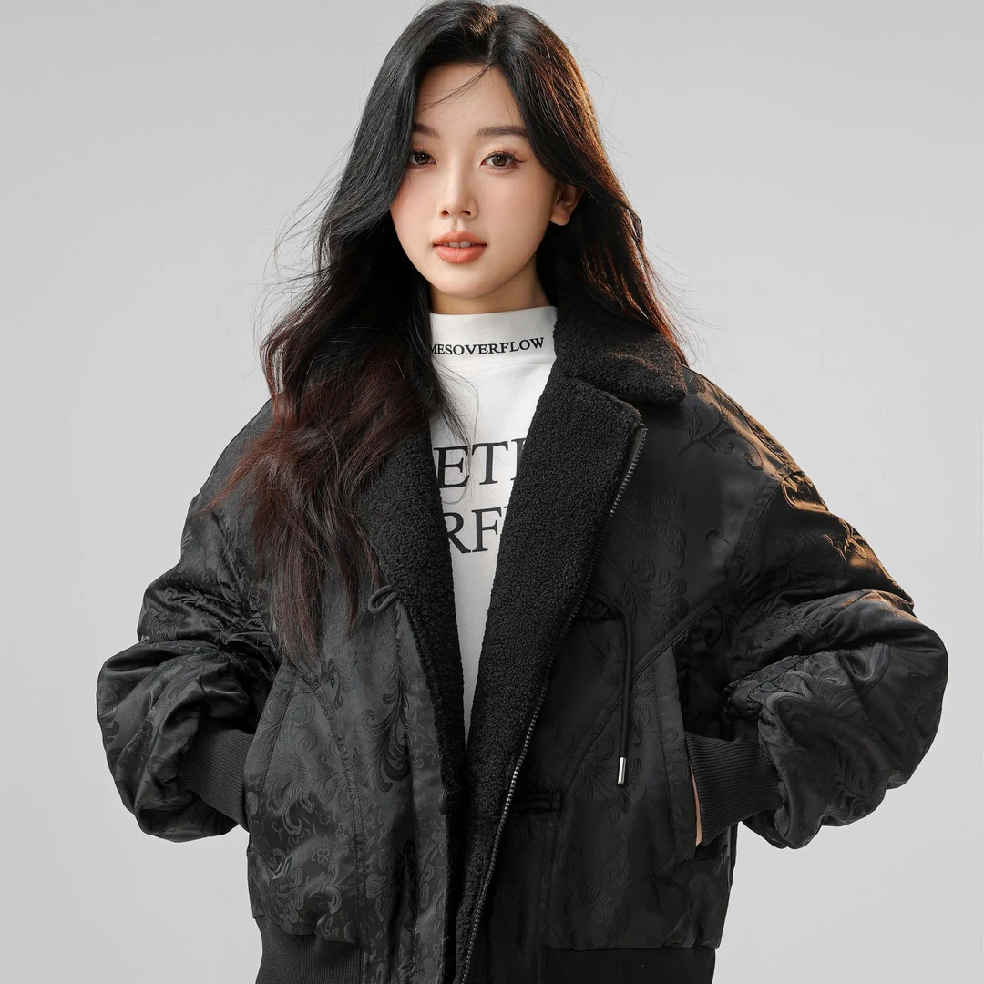 双鱼新中式牡丹刺绣羽绒服697HS