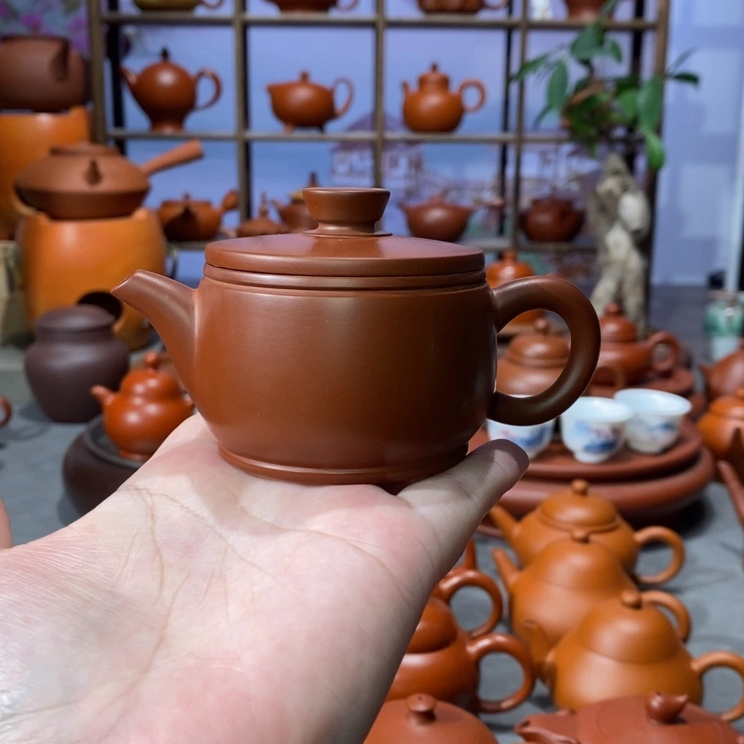 紫砂茶壶章淑煌朱泥汉瓦壶93c