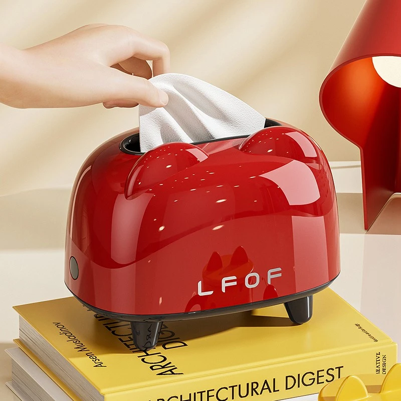 小熊纸巾盒客厅创意奶油弹簧餐巾纸纸盒家用多巴胺桌面茶几收纳盒