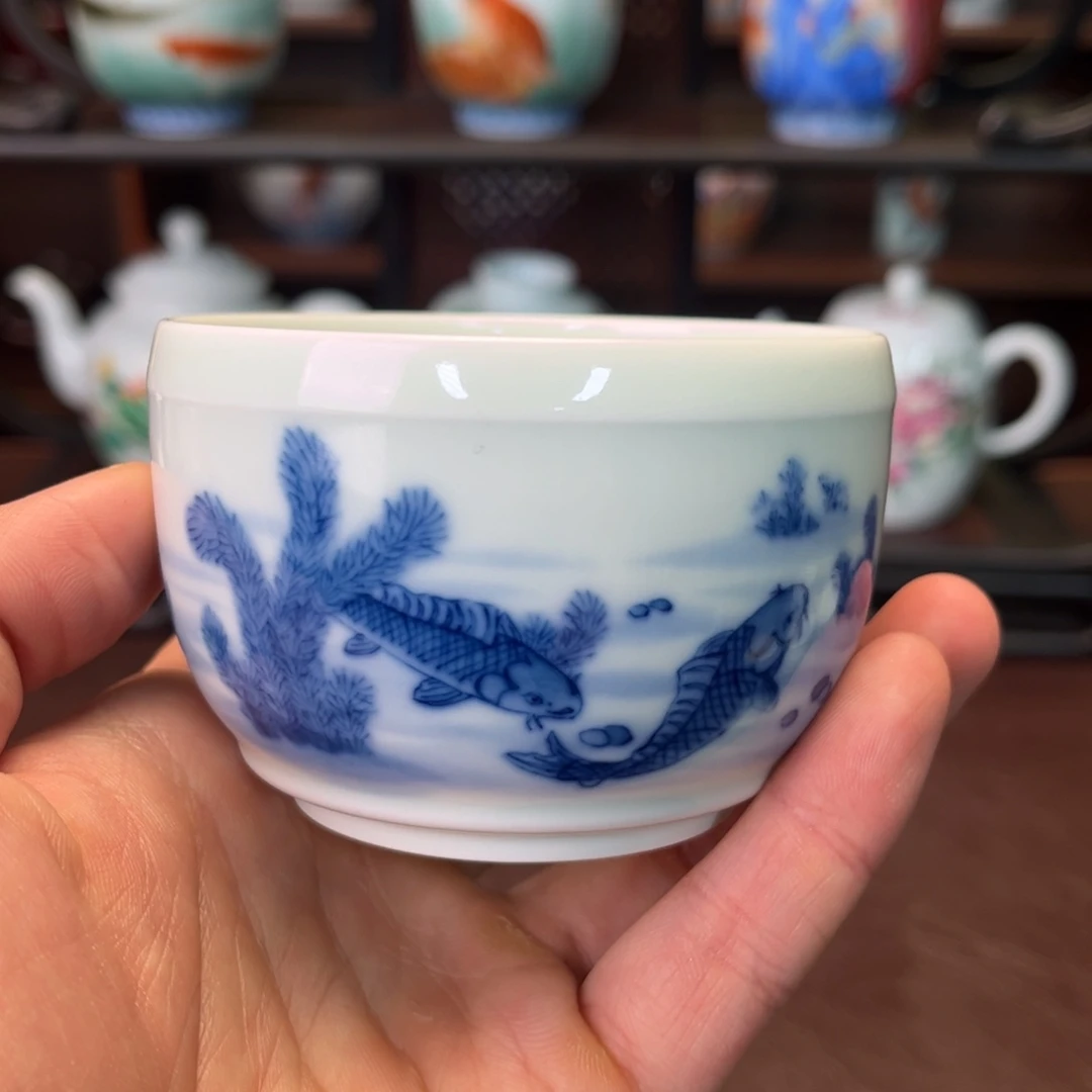 陶杯子景德镇陶东方陶瓷杯子壶盖碗