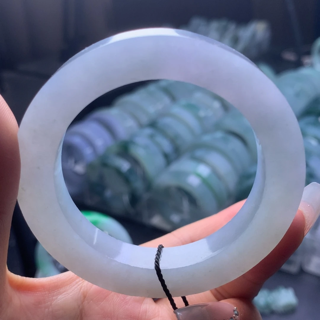 定制翡翠未镶嵌50-51烟紫色小莫奈梦幻特色