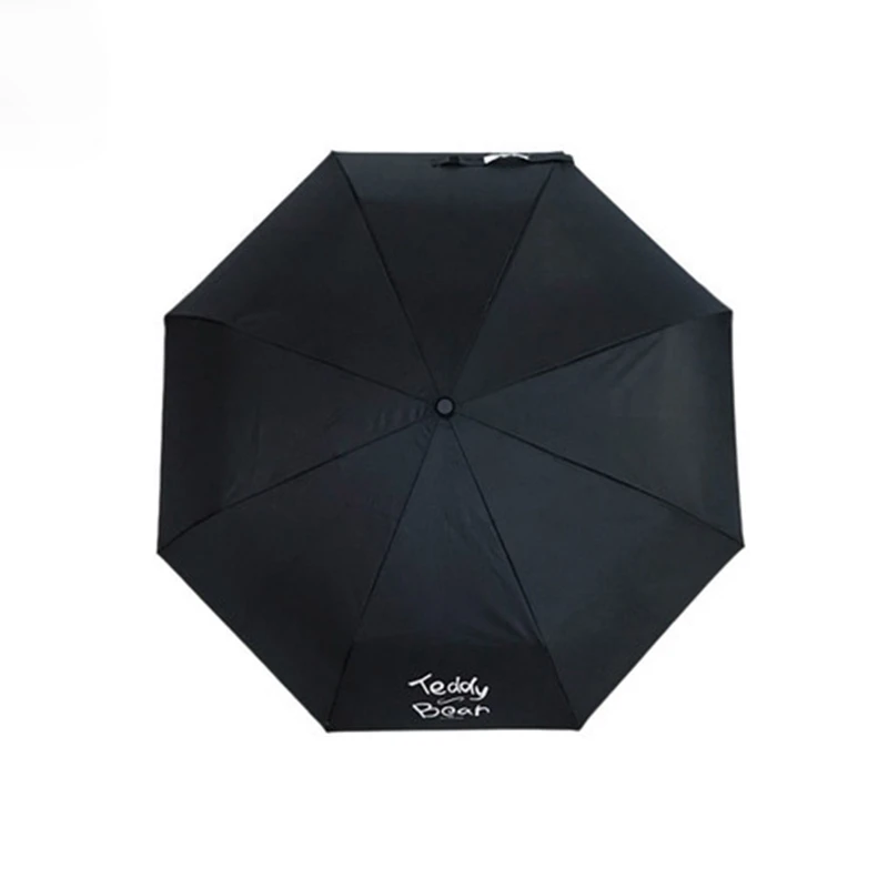 Teddy bear大号双人自动黑色长柄伞直杆直柄雨伞休闲晴雨两用E889