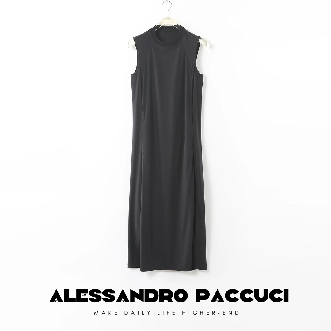 【孤品特价不退换】洛哥25852X 棉柔亲肤 简约大方黑色显瘦连衣裙