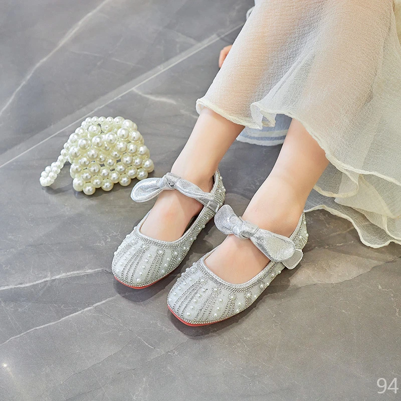 女童公主鞋水晶鞋2025新款儿童鞋子宝宝爱莎女孩软底6岁礼服皮鞋