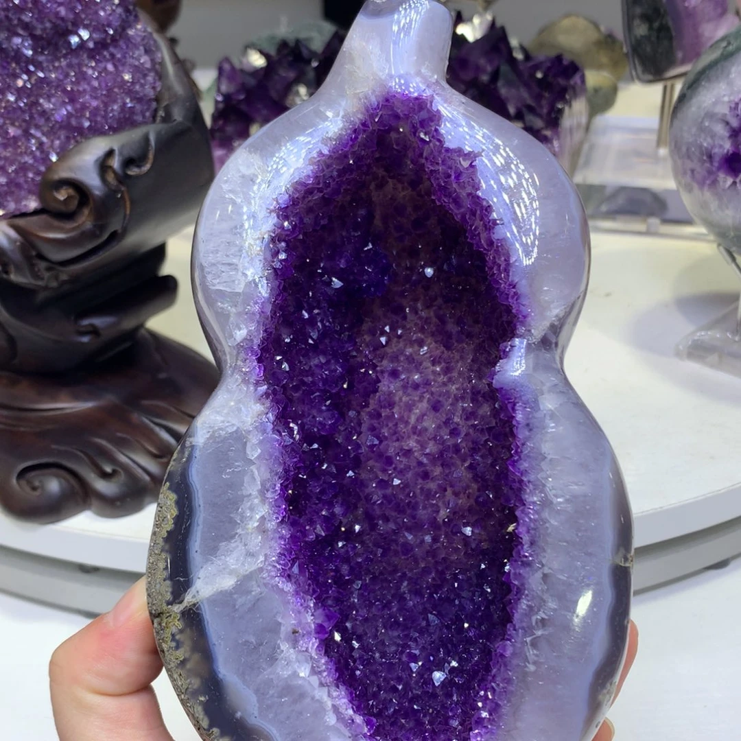 未镶嵌珠宝半成品紫晶一****候葫芦