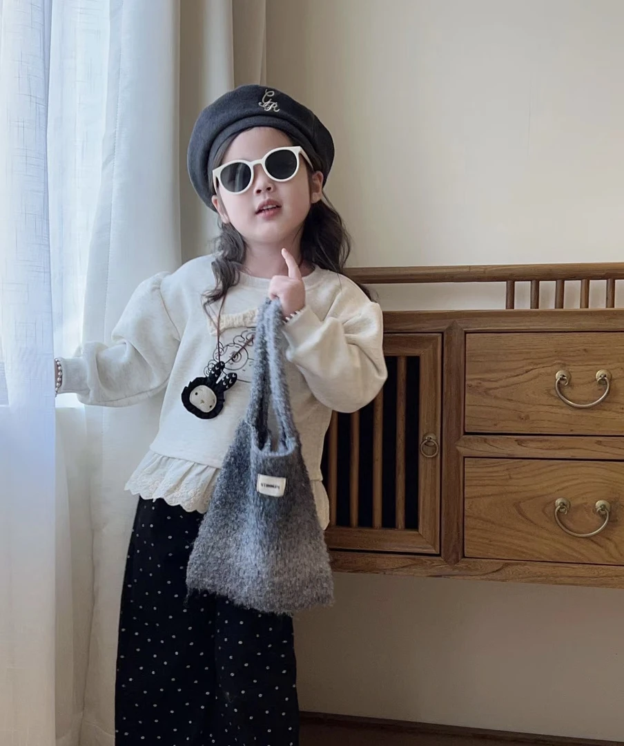 卡通风女套装套头春秋儿童常规长袖+裤子（图片仅供参考）扣号链接