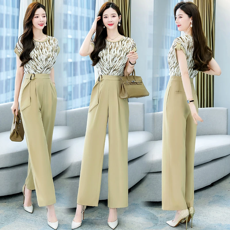 2023年夏季时尚拼接潮流有范气质宽松舒适连体裤