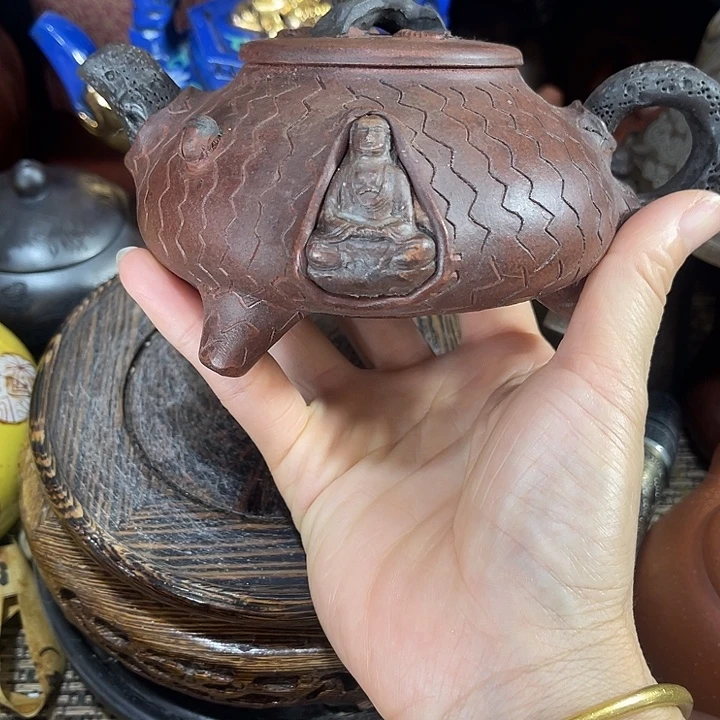 茶壶紫砂原矿泥料手工制作的一把紫砂壶