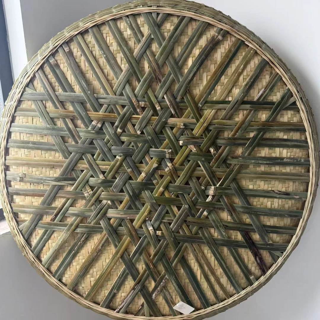 *直径100cm定制款花纹簸箕非物质文化遗产纯手工老手艺人竹编制品