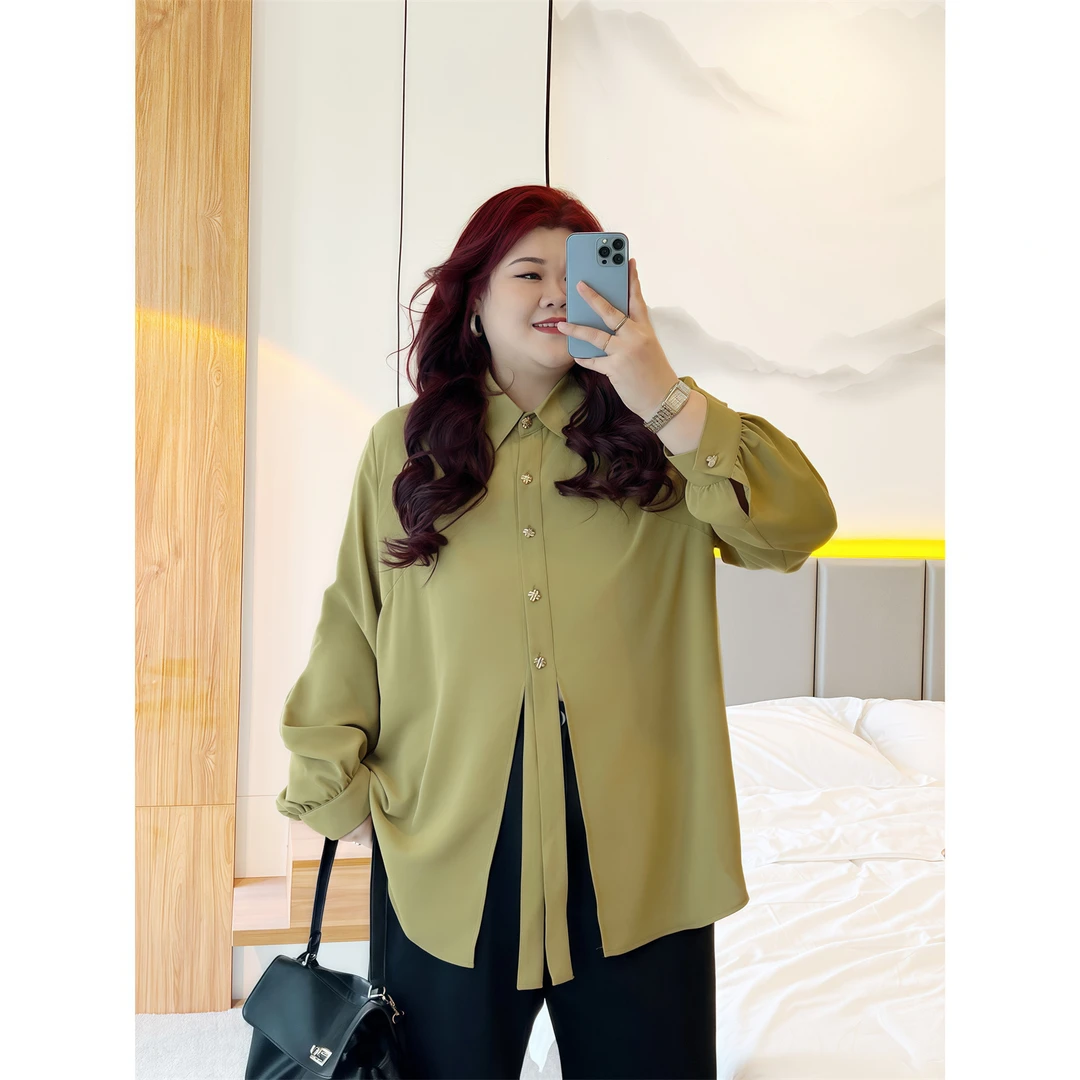 狂恋苦艾 / 设计感别致长袖衬衫13758 胖MM200斤