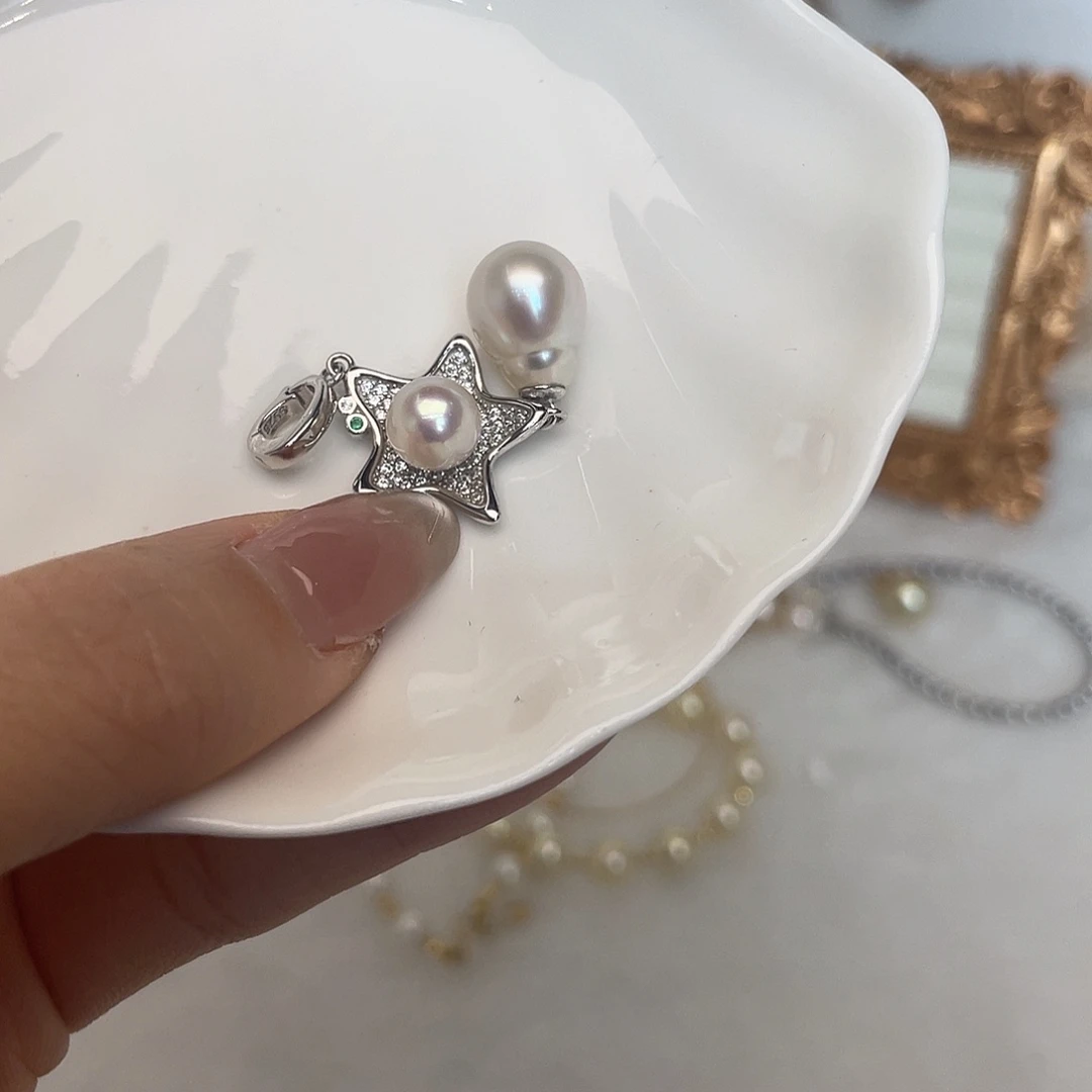海水珍珠吊坠(不含链)银S925镶嵌