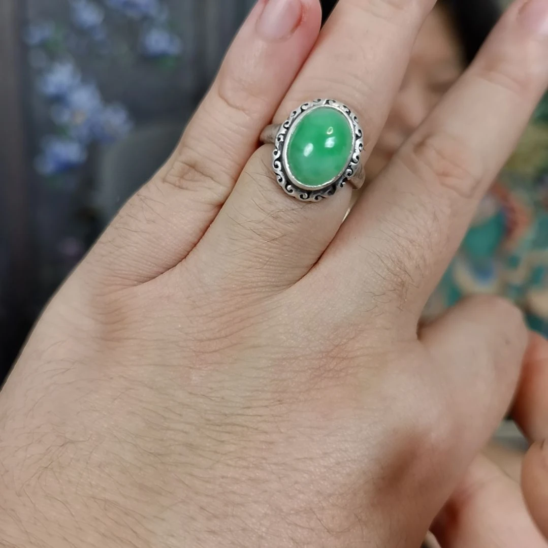 未镶嵌戒指翡翠童戒指