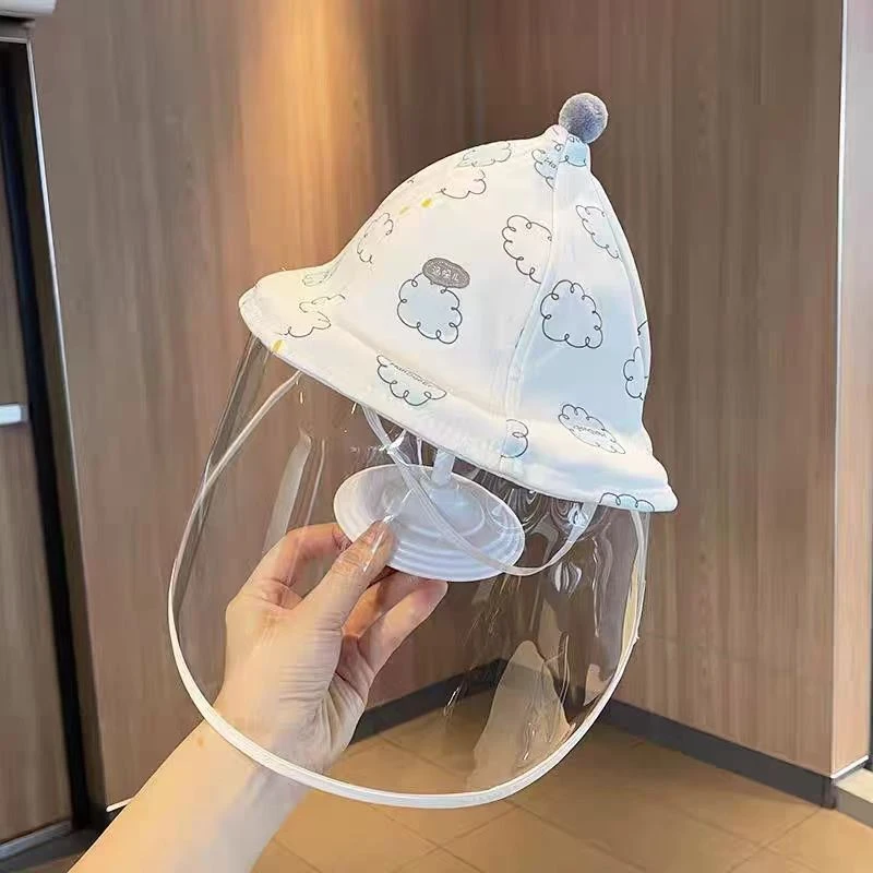 婴幼儿外出防护面罩隔离帽新生婴儿小月龄宝宝初生防疫帽防飞沫JY