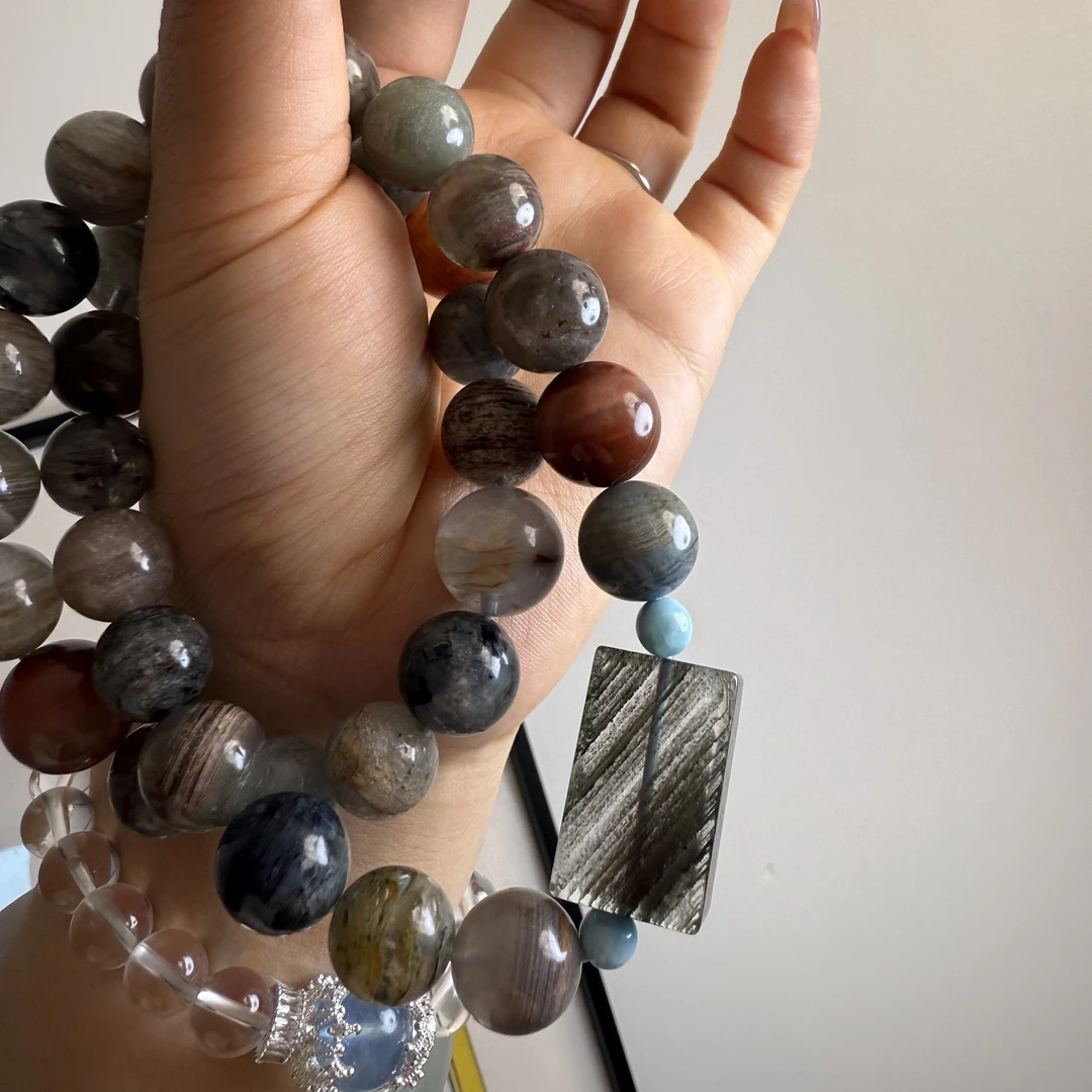 油画兔毛幽灵设计项链