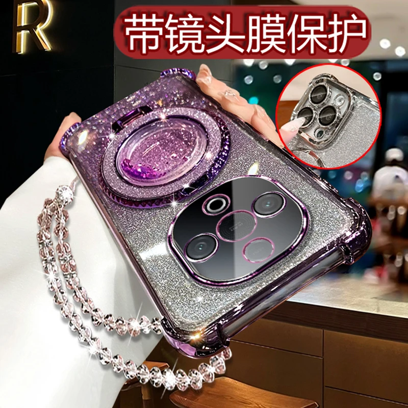 适用vivoy300新款手机壳5g软硅胶V2435A高颜值Vivo闪粉viv0Y300套