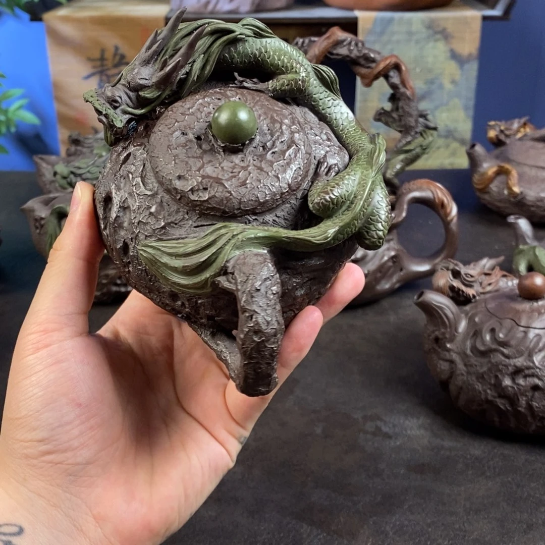 静***辰紫砂茶壶紫砂 龙湖