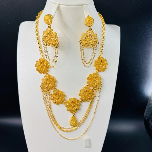 铜项链 TJ130 项链耳环两件套首饰