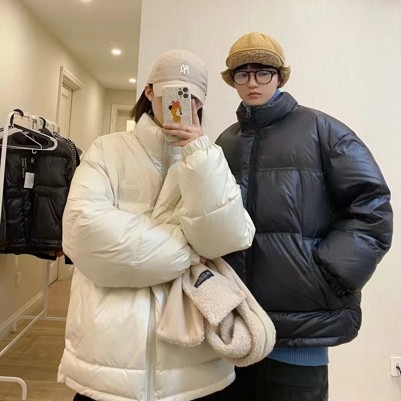 冬季棉服外套帅气男女纯色休闲百搭保暖潮流外套男女填充棉