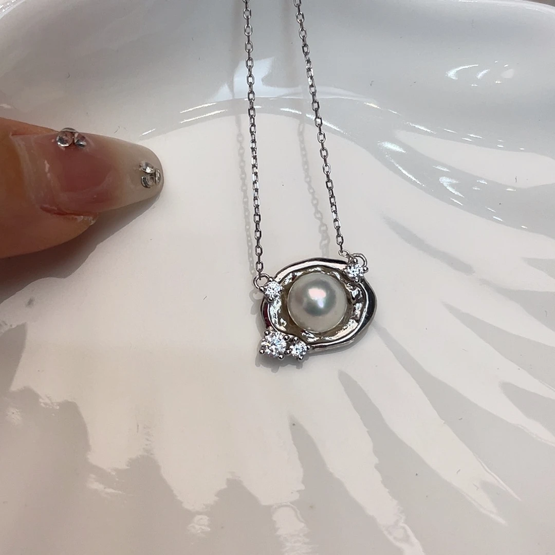 海水珍珠颈饰银S925镶嵌
