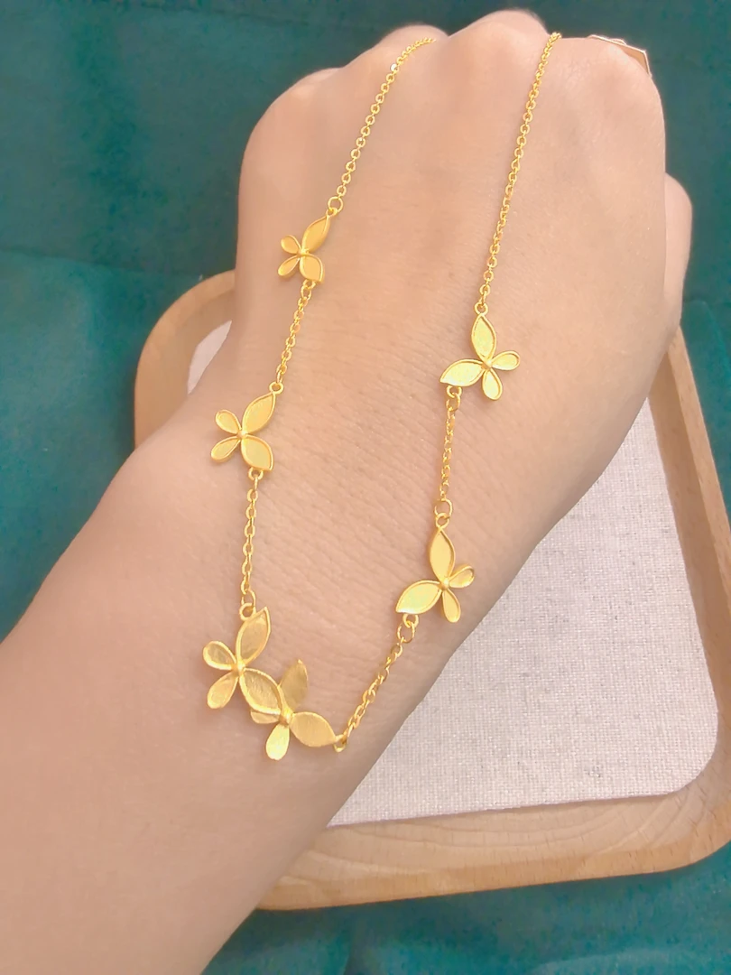 足金999六只蝴蝶套链5G黄金古法时尚百搭耐看黄金首饰C739