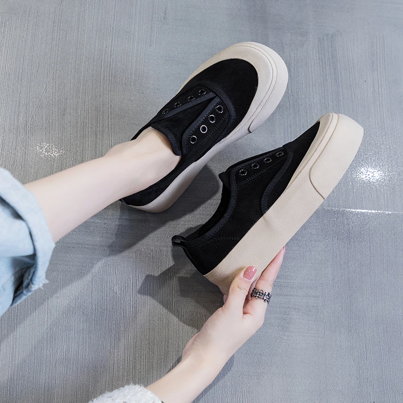 2025春秋新款乐福鞋女韩版百搭厚底休闲板鞋一脚蹬懒人潮