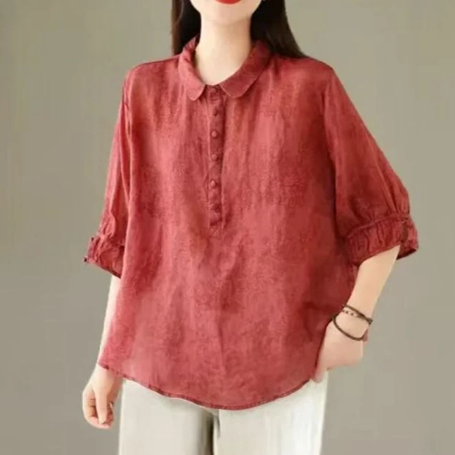 8899款女新款时尚翻领宽松显瘦衬衣