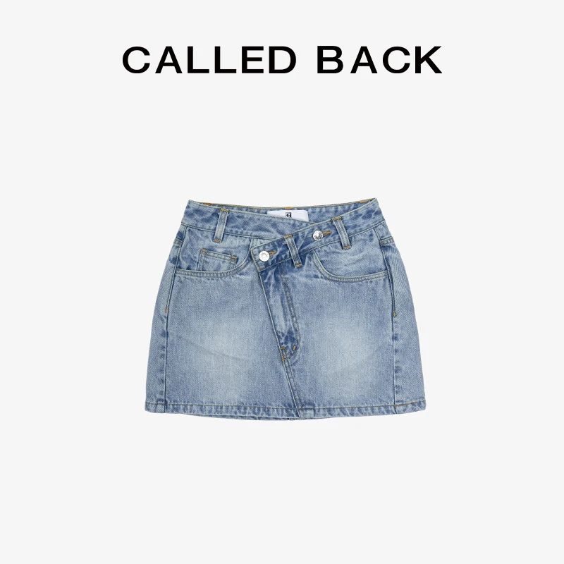 CALLED BACK夏季新款百搭时尚牛仔水洗包臀半身裙