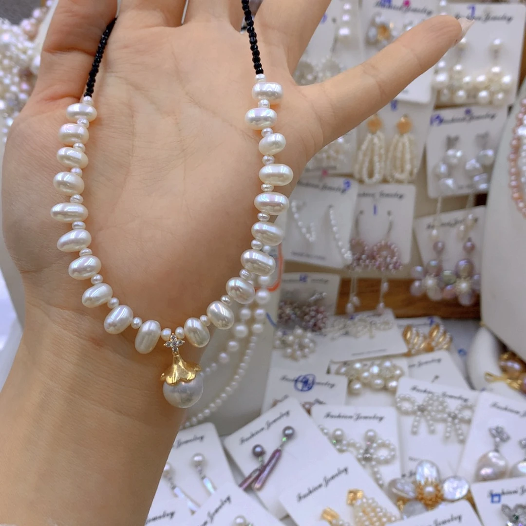 淡水珍珠耳饰合金