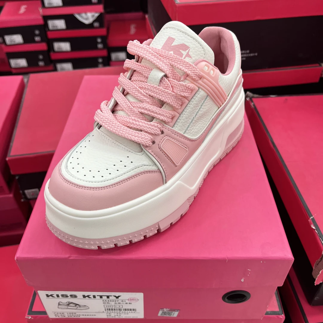 SA43227-61猫猫白粉色白蓝色休闲运动鞋